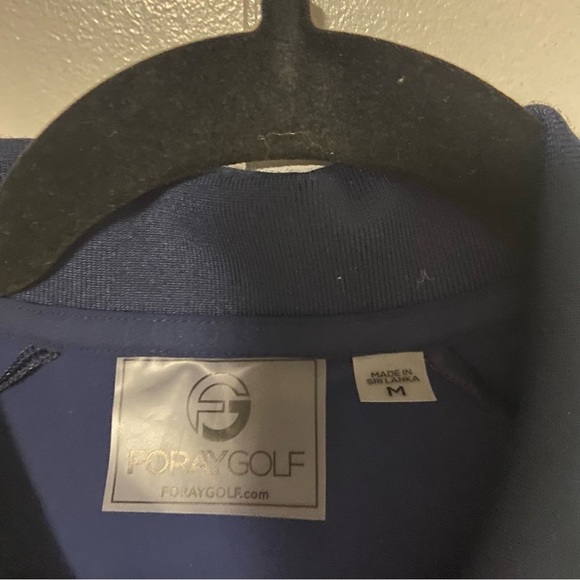 Foray Golf Navy short sleeve shirt Polo Size Medium - Picture 2 of 9